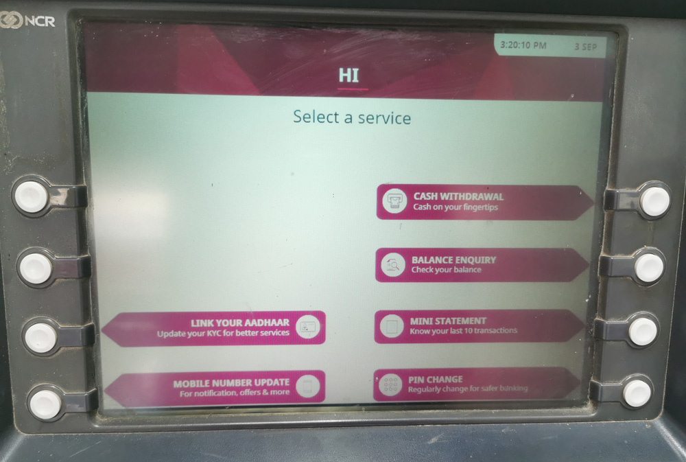 インド　ATM 手順